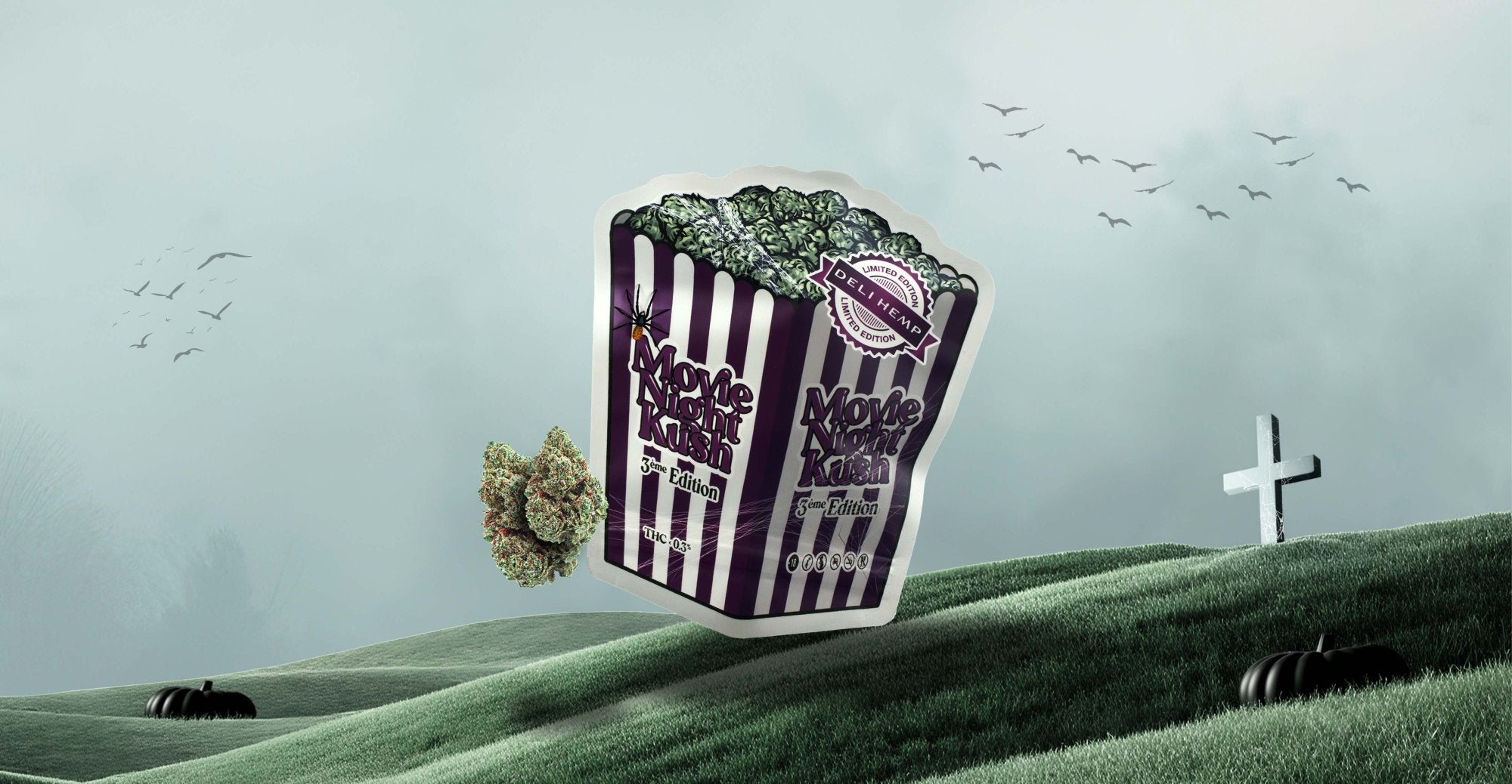 Fleurs CBD en édition limitée : découvrez notre Movie Night Kush spéciale Halloween Image
